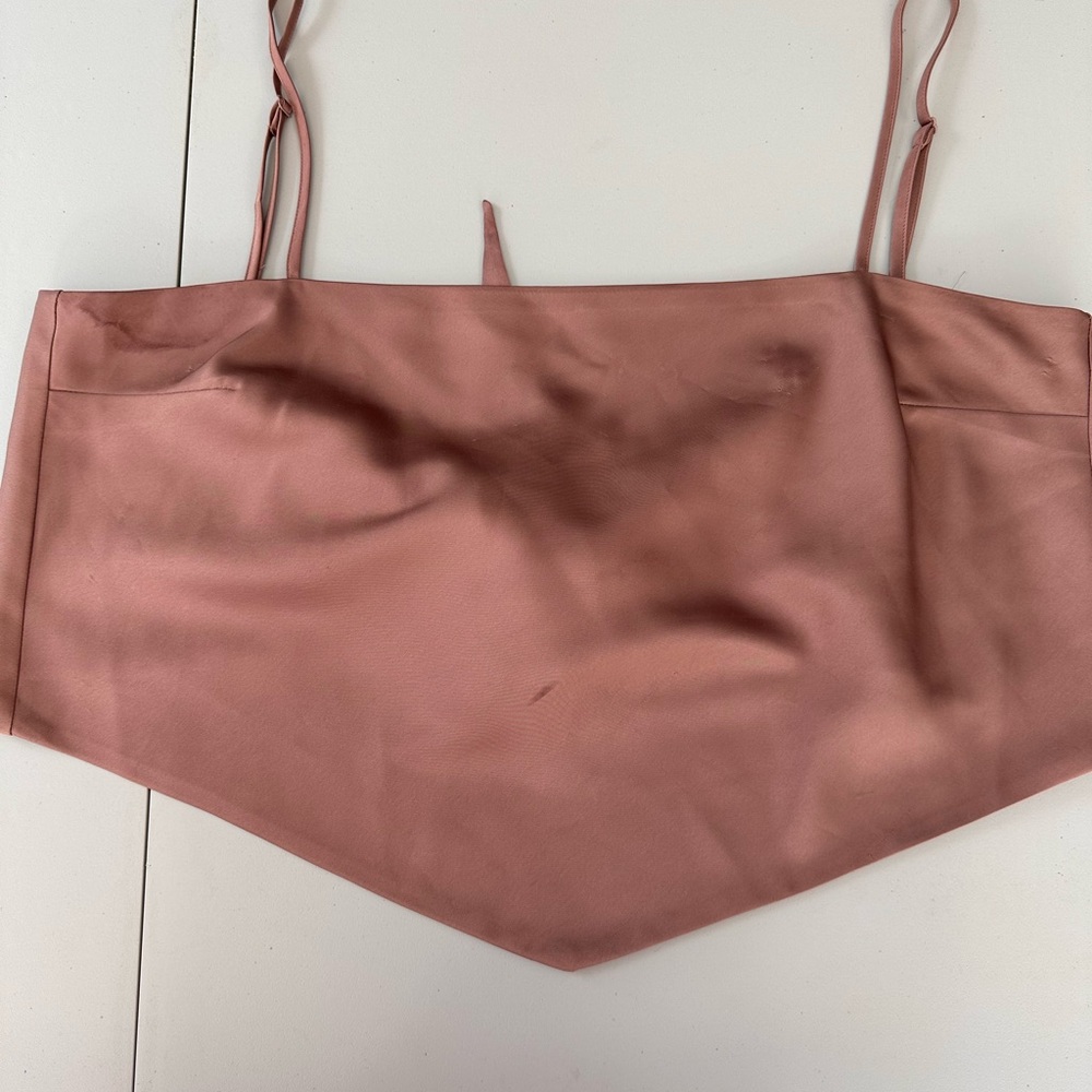 Sunday Best Satin Crop Top in Dusty Rose